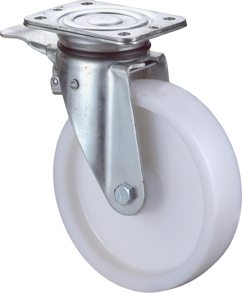 Lenkrolle 125mm N120.B10 Platte,Kst.weiß,RL,Fest N120.B10.127 BS ROLLEN
