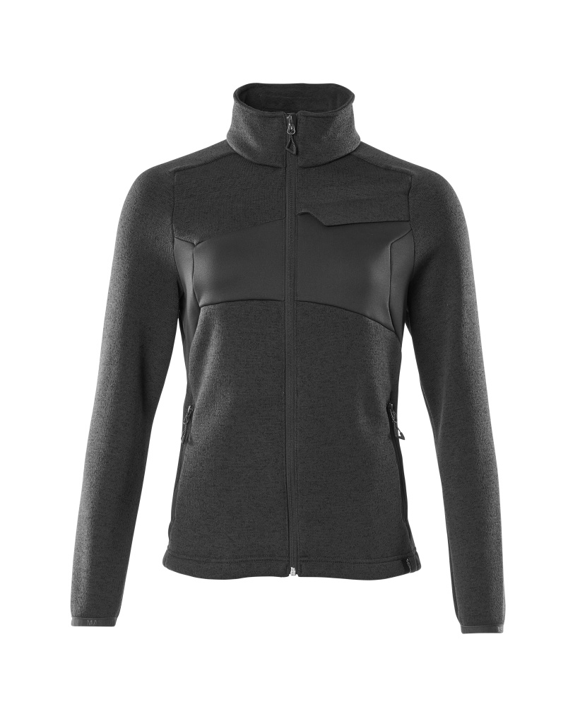Strickpullover mit Reißverschluss, Damen Strickjacke Größe 2XL, schwarz