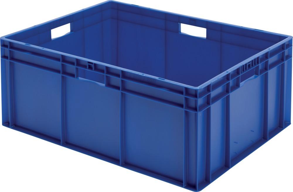 Transport-Stapelkasten B800xT600xH320 mm blau, geschlossen mit Griffloch LA-KA-PE