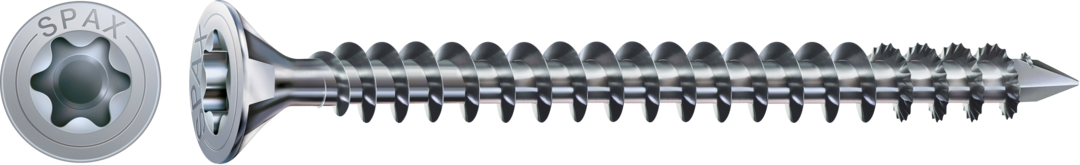 ABC Spax-Holzbauschrauben WIROX Senkkopf, I-Stern  10 x 200 Vollgewinde CUT-Spitze, Multi-Kopf, Fräsrippen am Ko