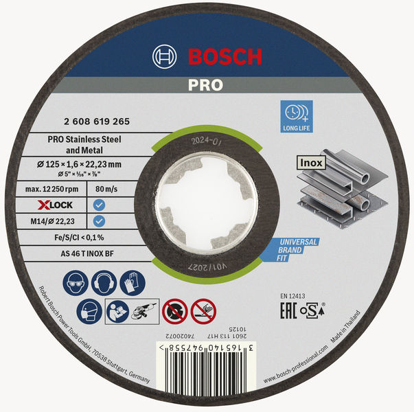 PRO Stainless Steel and Metal X-Lock Trennscheibe, 125 x 1.6 x 22.23 mm, gerade