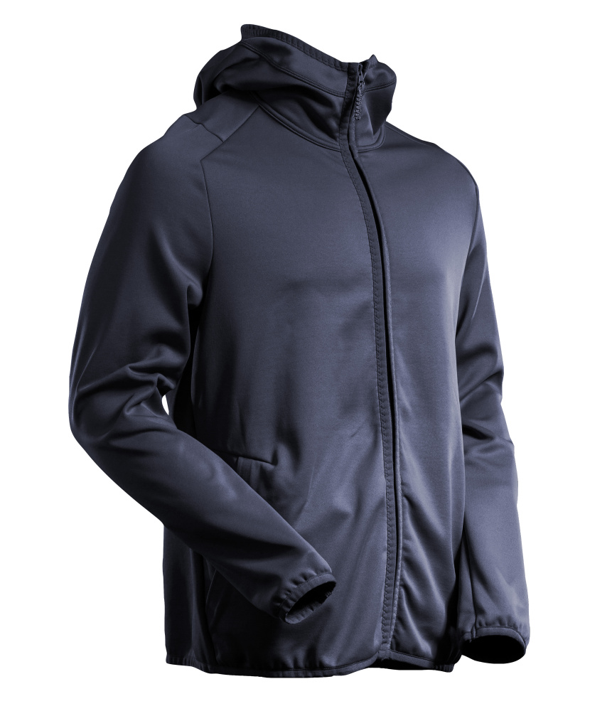 Fleecepullover, Kapuze, Reißverschluss Microfleecejacke Größe 2XL, schwarzblau