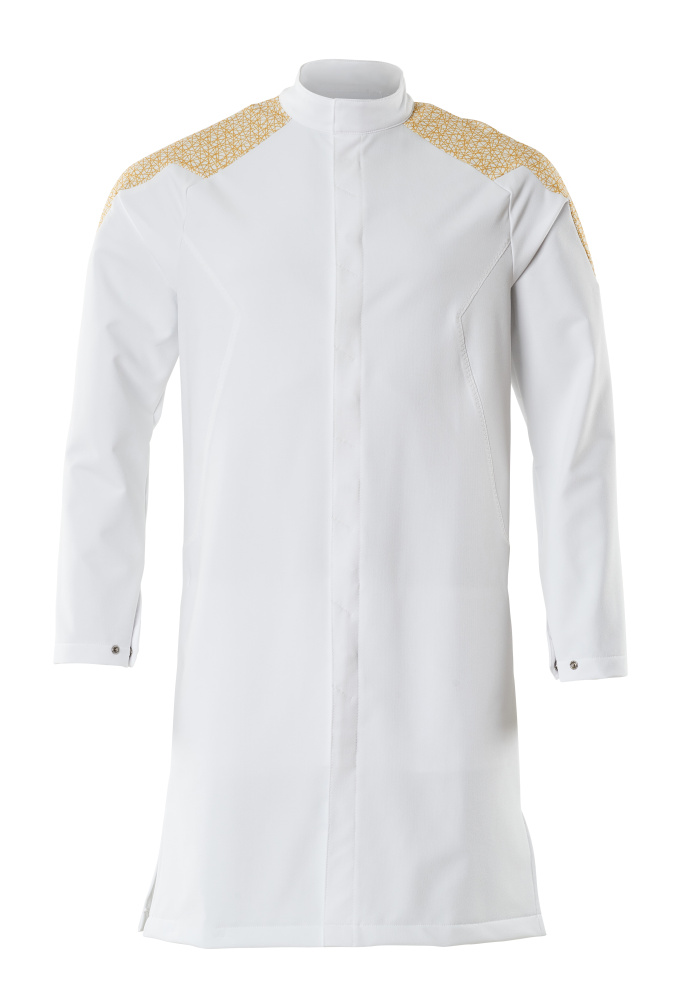 Mantel, ULTIMATE STRETCH Kittel Größe 2XL, weiss/currygelb