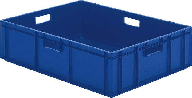 Transport-Stapelkasten B800xT600xH210 mm blau, geschlossen mit Griffloch LA-KA-PE