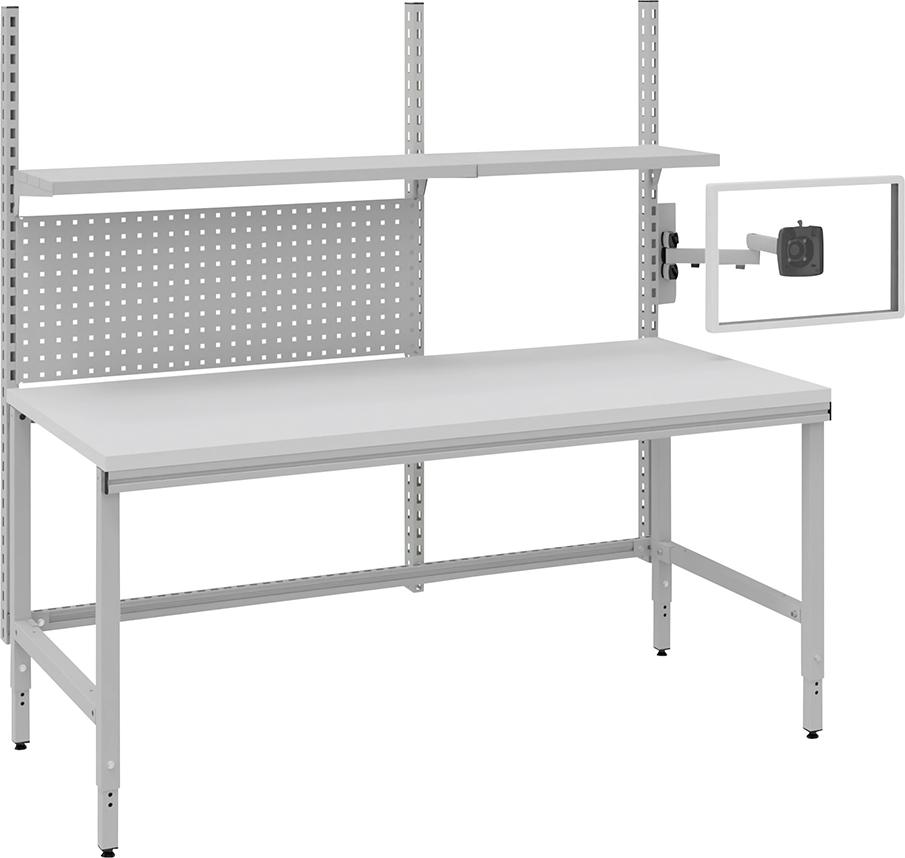 Systemtisch Multi4easy B1685xT800xH720-1020 mm Tischplatte Melamin manuell verstellbar Systemtisch Multi4easy B1685xT800xH720-1020 mm Tischplatte Melamin manuell verstellbar