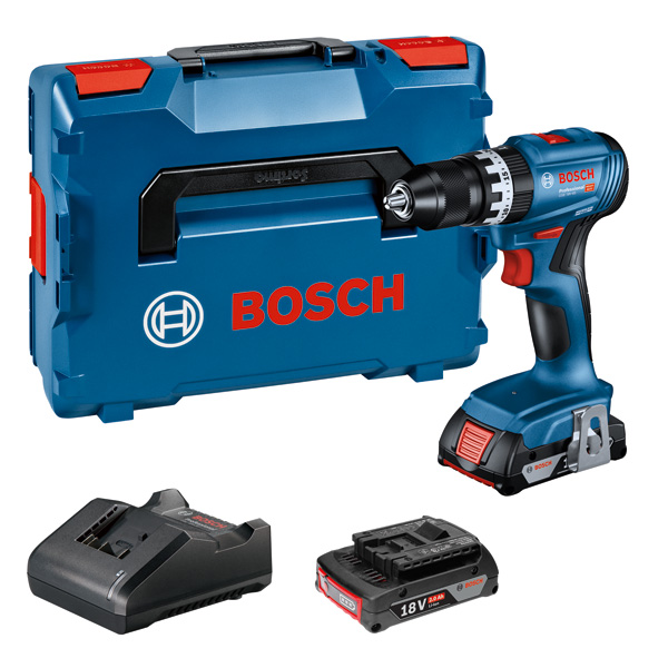 Akku-Schlagbohrschauber GSB 18V-45, 2 x Akku GBA 18V 2.0Ah in L-BOXX