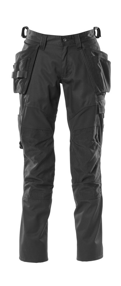 Hose mit Hängetaschen, Stretch-Einsätze Hose Größe 76C46, schwarz