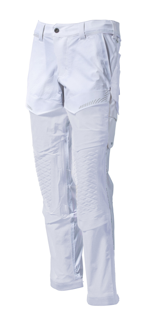 Hose, Knietaschen, Stretch, leicht Hose Größe 76C44, weiss