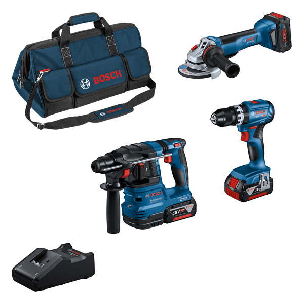 Combo Kit Combo Kit 18V (3): GSB 18V-45+GWS 18V-10+GBH 18V-22+2x 5.0Ah+1x 5.5Ah
