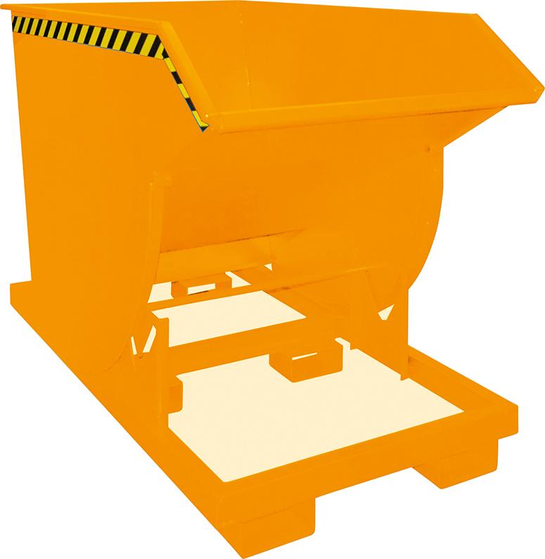 Kippbehälter BKM 1000 l B1060xT1760xH1270 mm RAL2000 Tragkraft 3000kg mit Abrollsystem
