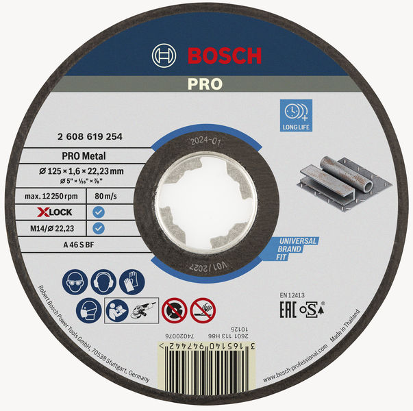 PRO Metal Gebundene Trennscheibe, 125 x 1,6 x 22,23 mm, X-Lock