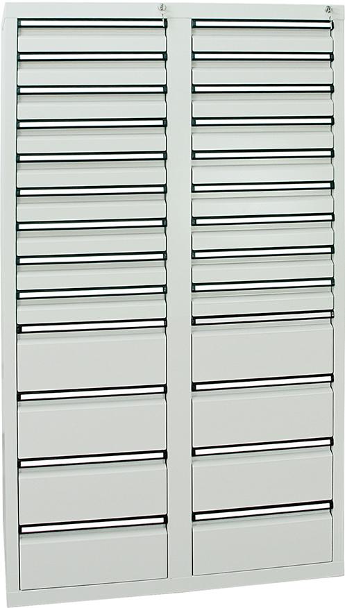 Schubladenschrank 26 SLR 1800x1000x500 mm grau stumpf