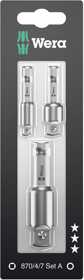 Steckschlüsseladapter-Set1/4"-1/2" 3-teilig Wera