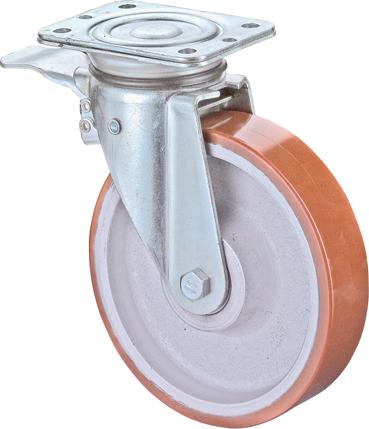 Lenkrolle 125mm N120.C10 Pl.,Polyure Guss,KL,Fest N120.C10.129 BS ROLLEN