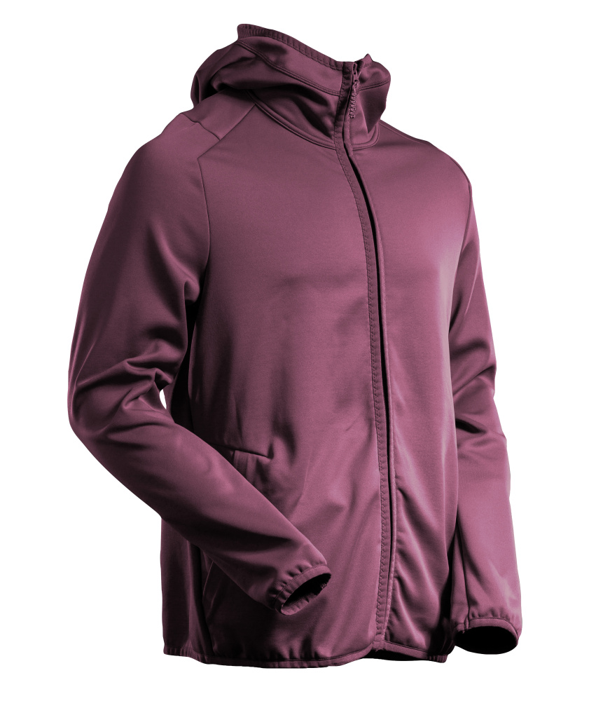 Fleecepullover, Kapuze, Reißverschluss Microfleecejacke Größe 2XL, bordeaux