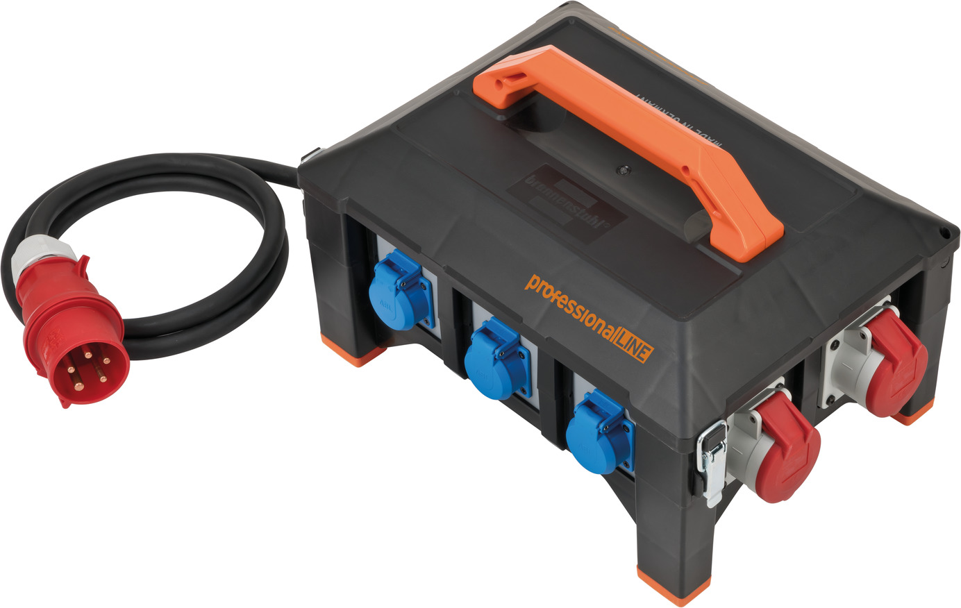 professionalLINE Gummi-Stromverteiler BSV 5-32A FI 2m H07RN-F 5G6,0 CEE32A+2x16A, 6x230V