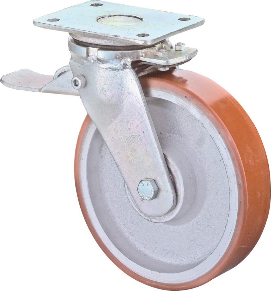 Lenkrolle 100mm RR120.B15Platte,Polyure Guss,KL RR120.C10.100 BS ROLLEN