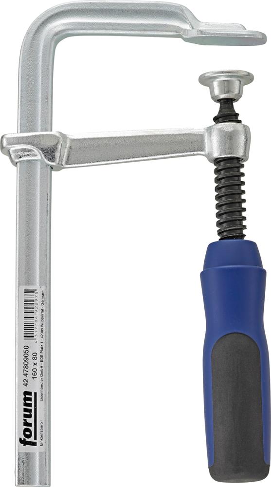 Ganzstahl-Schraubzwinge 160x 80mm 2K-Gr. FORUM