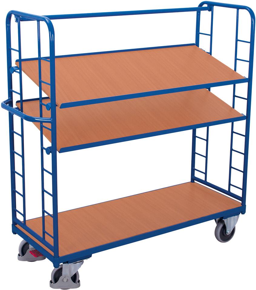 Etagenwagen 250 kg 2 Wand1320x535 mm 3 Böden VarioFit