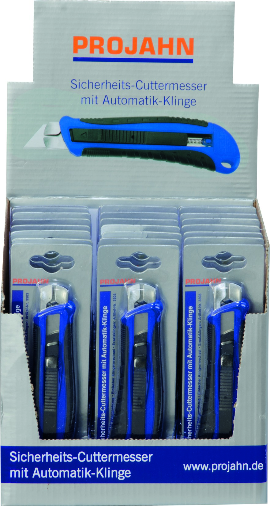 Display mit 24 x 3312 Sicherheits-Cuttermesser mit Trapezklinge