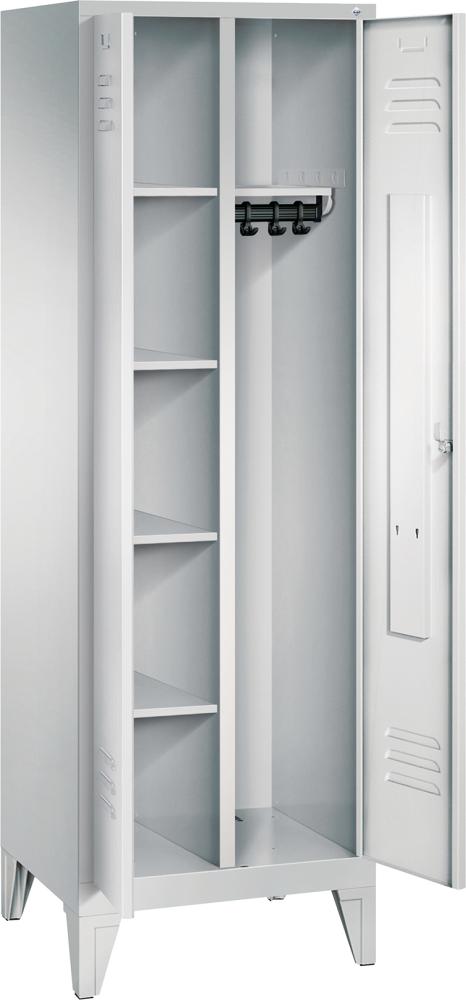 Raumpflege-Geräteschrank B600xT500xH1850 Korpus RAL 7035 LichtgrauTüren RAL 7035 Lichtgrau