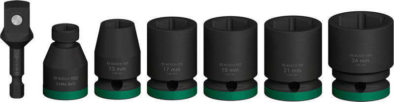 PRO Impact Steckschlüsselsatz Set mit Adapter, 1/2 Zoll, Standard, 7‑tlg.