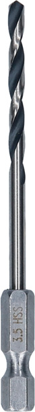 HSS PointTeQ Sechskantbohrer 3,5 mm, 10er-Pack