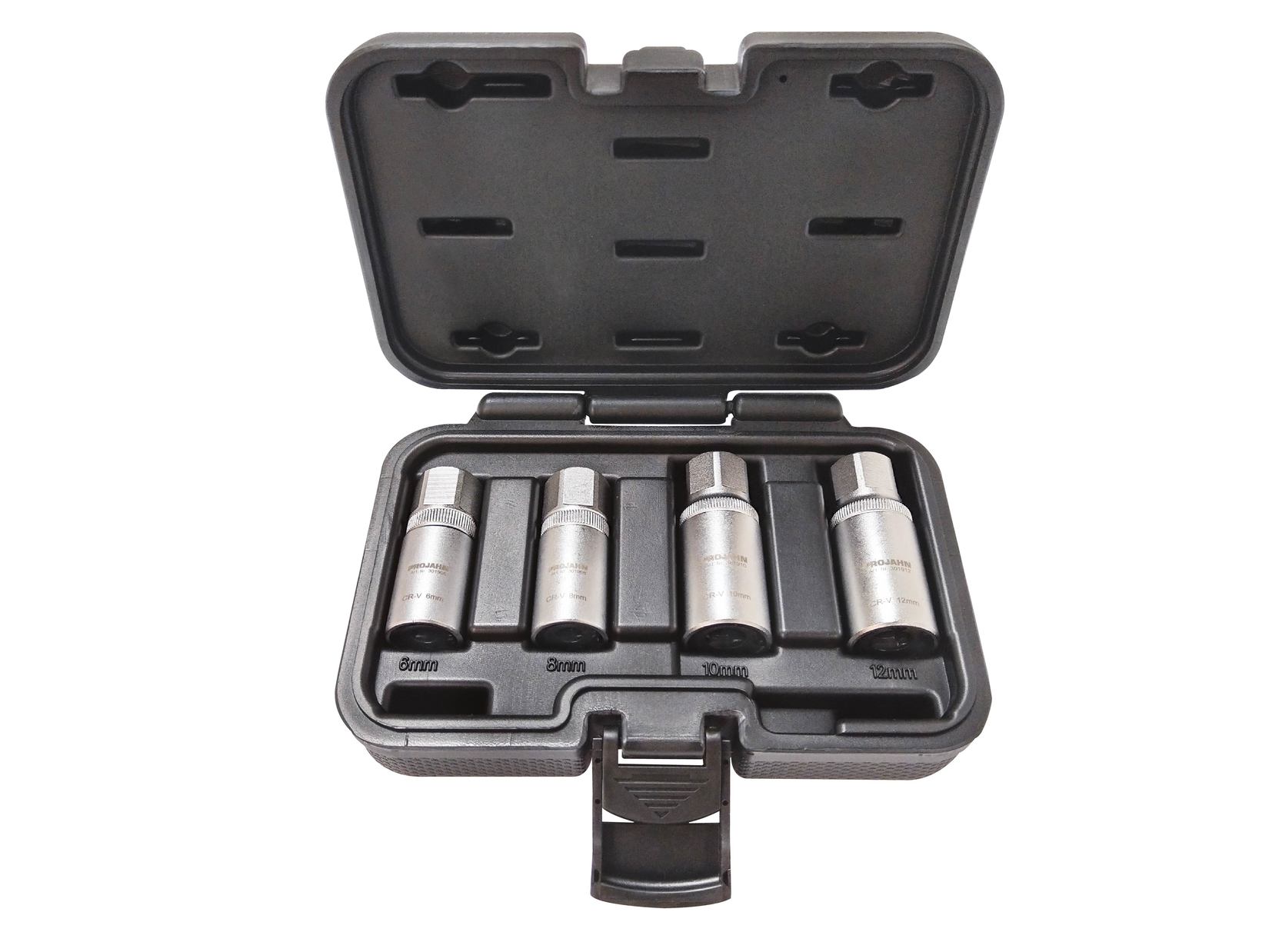 1/2" (12.5mm) Steckschlüssel-Satz für Gewindestangen, Stockschrauben und Stehbolzen M6-M8-M10-M12 4-teilig