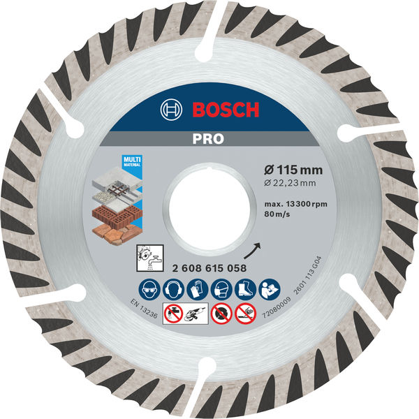 PRO Multi Material Diamanttrennscheibe, 115 x 22,23 mm, 10-tlg.
