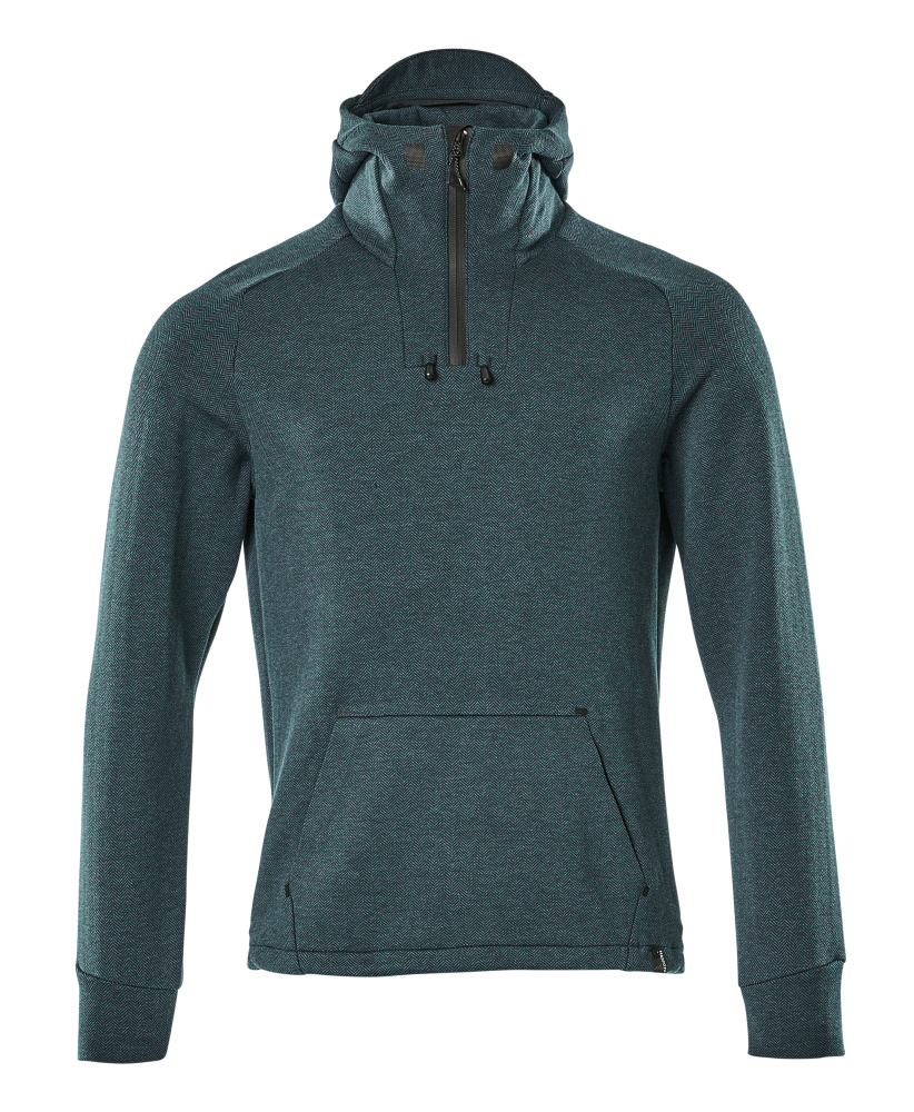 Kapuzensweatshirt, kurzem Reißverschluss Kapuzensweatshirt Größe 2XL, Dunkelpetroleum/ schwarz