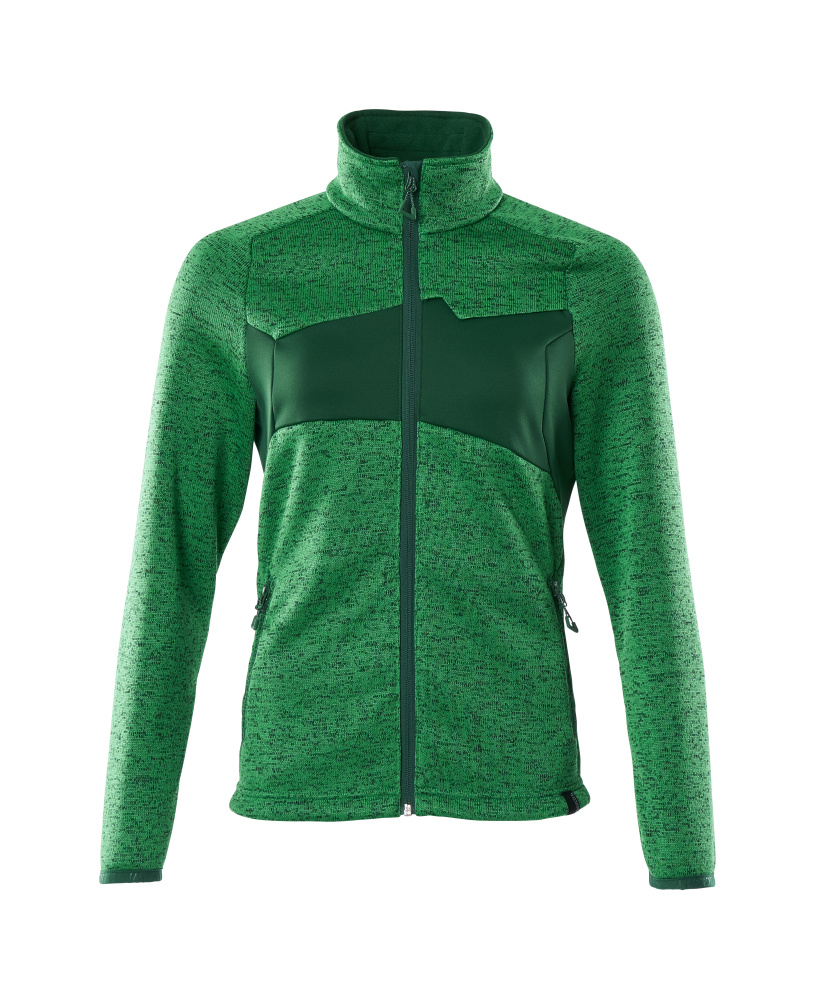Strickpullover mit Reißverschluss, Damen Strickjacke Größe 2XL, grasgrün/grün