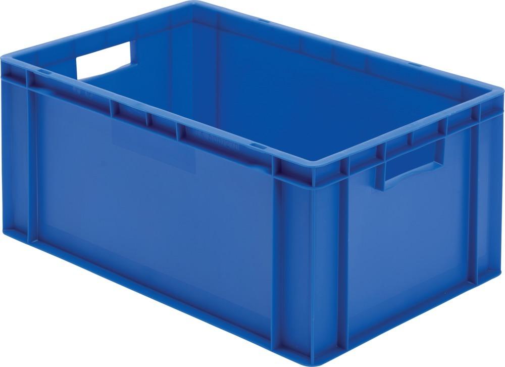 Transport-Stapelkasten B600xT400xH270 mm blau, geschlossen mit Griffloch LA-KA-PE