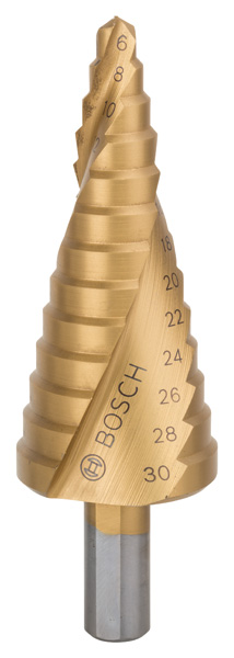 Stufenbohrer HSS-TiN, 6 - 30 mm, 10 mm, 93,5 mm, 13 Stufen