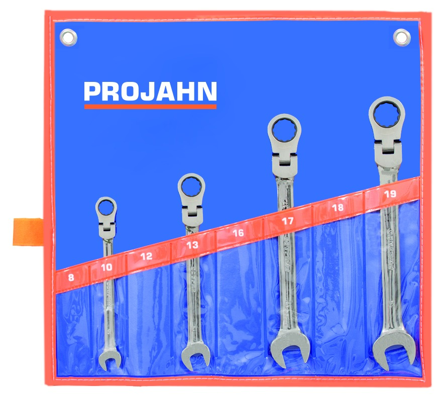 GearTech Schluessel Satz flexibel Rolltasche 4tlg 10 - 13 - 17 - 19 mm