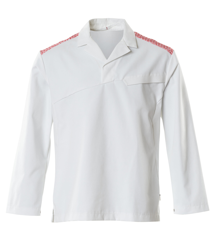 Schlupfkasack Größe 2XL, weiss/verkehrsrot