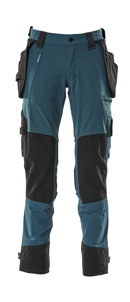 Hose mit Hängetaschen, Stretch Hose Größe 76C46, Dunkelpetroleum