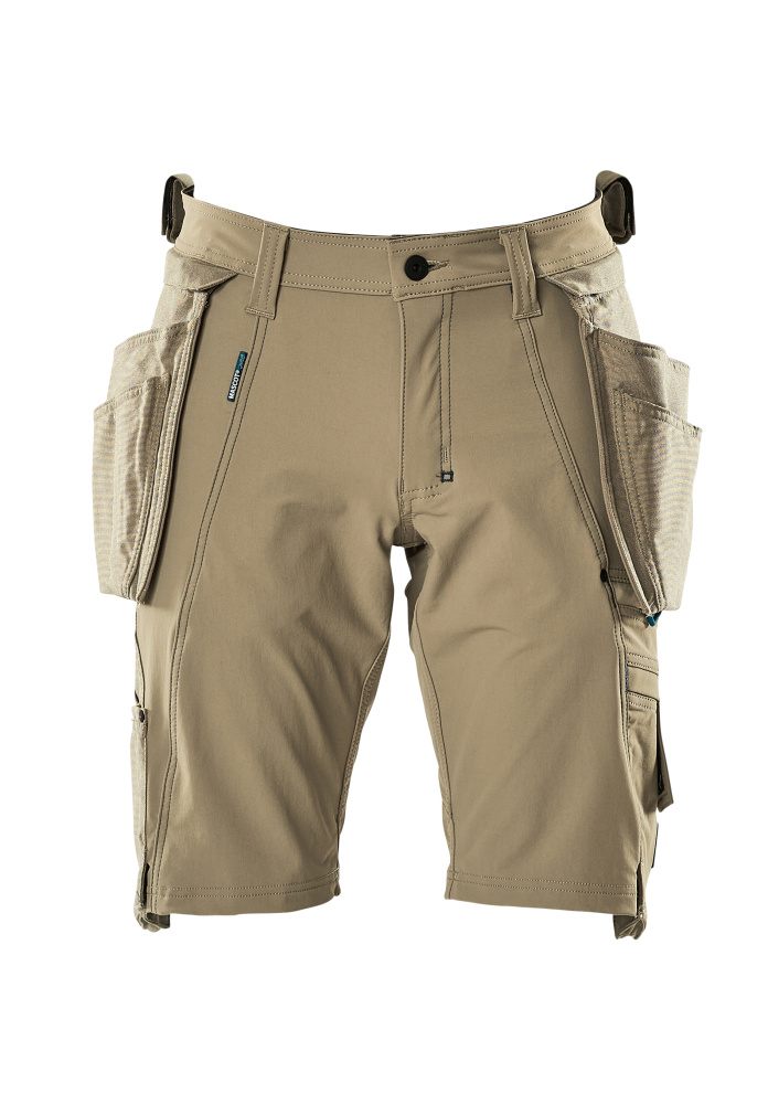 Shorts,abnehmbaren Hängetaschen,Stretch Handwerkershorts Größe C42, hellkhaki