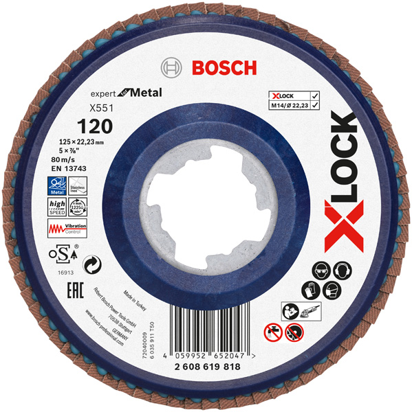 X-LOCK-Fächerschleifscheibe X551, Expert for Metal, K: 120, 125 mm