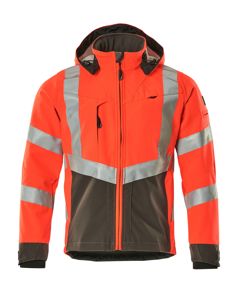 MASCOT® Blackpool Soft Shell Jacke Größe 2XL, hi-vis rot/dunkelanthrazit