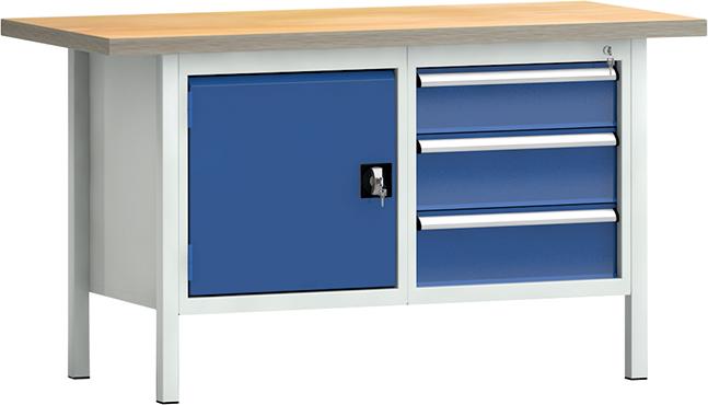 Standard-Werkbank 1500x700x840 mm LxTxH, 1T/3SL