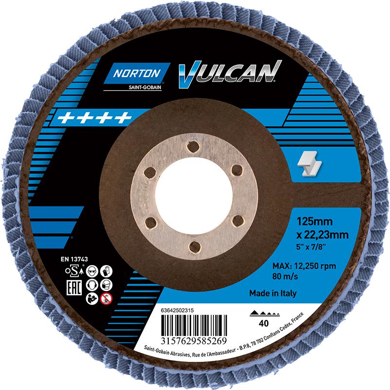 NORTON Fächerscheibe Vulcan 125mm P40 gewölbt