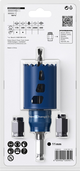 EXPERT Tough Material Lochsäge-Starter-Set, 51 x 60 mm