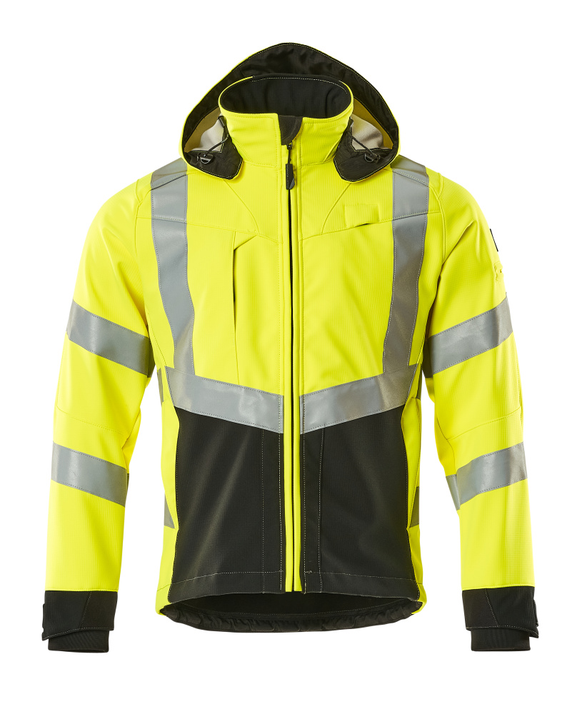 MASCOT® Blackpool Soft Shell Jacke Größe 2XL, hi-vis gelb/schwarz