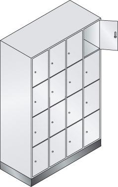 Fächerschrank B1200xT500xH1850 Korpus RAL 7035 LichtgrauTüren RAL 5012 Lichtblau
