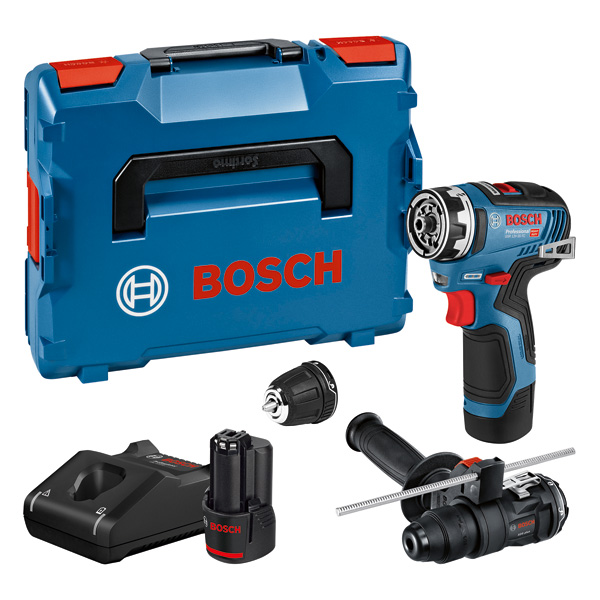 Akku-Bohrschrauber GSR 12V-35 FC, 2 x Akku GBA 12V 3.0Ah, 2 x Aufsätze in L-BOXX
