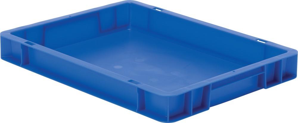 Transport-Stapelkasten B400xT300xH50 mm blau, geschlossen ohne Griffloch