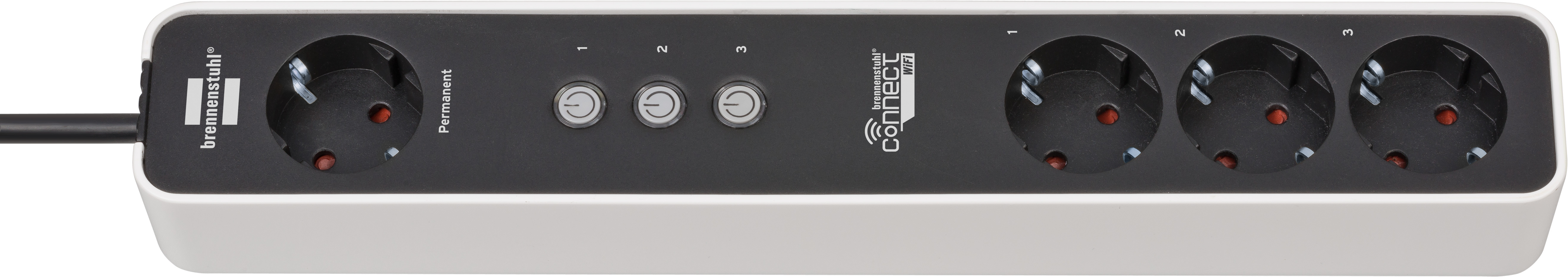brennenstuhl®Connect Ecolor WiFi Steckdosenleiste 4-fach weiß/schwarz 1,5m H05VV-F3G1,5