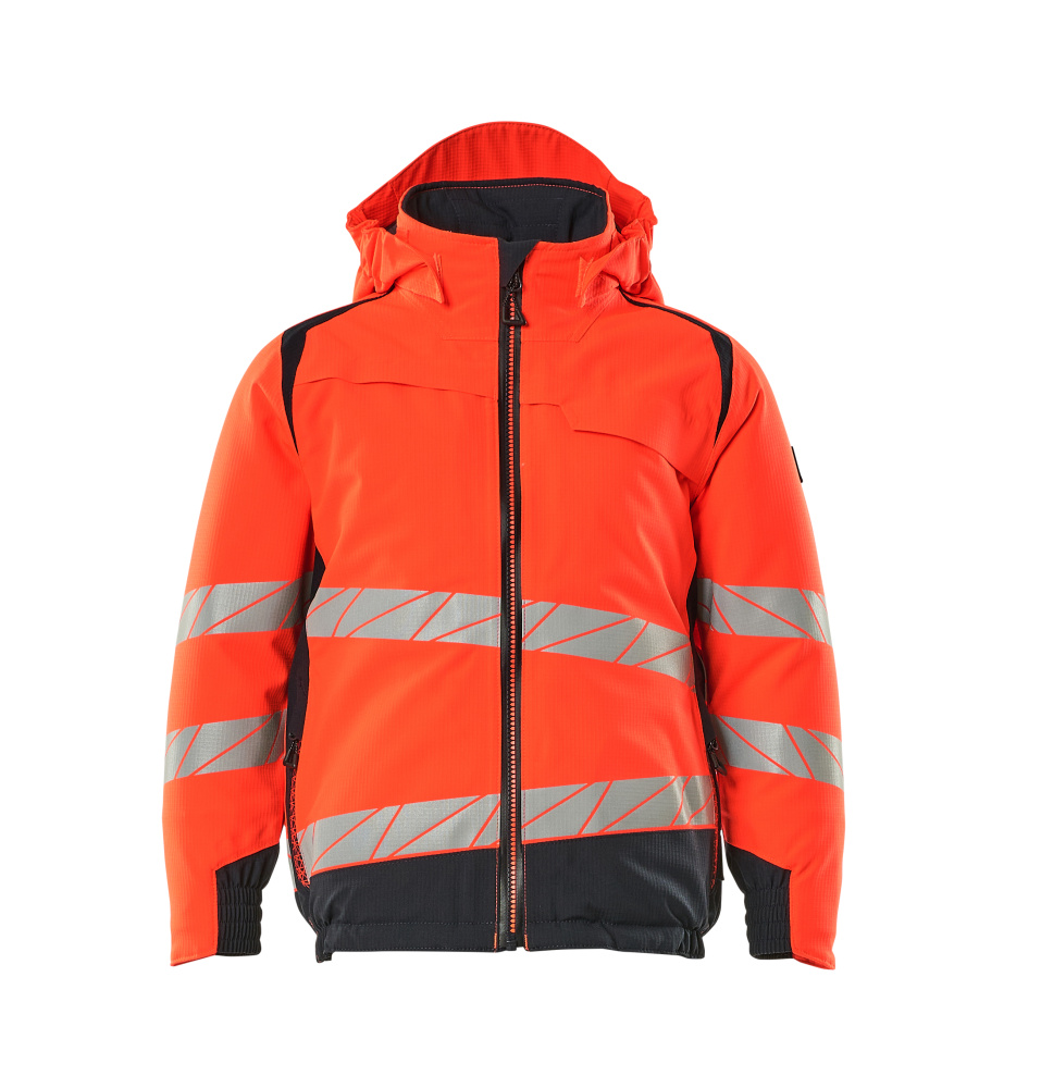 Winterjacke für Kinder,CLIMASCOT®-Futter Jacke für Kinder Größe 104, Hi-vis rot/schwarzblau