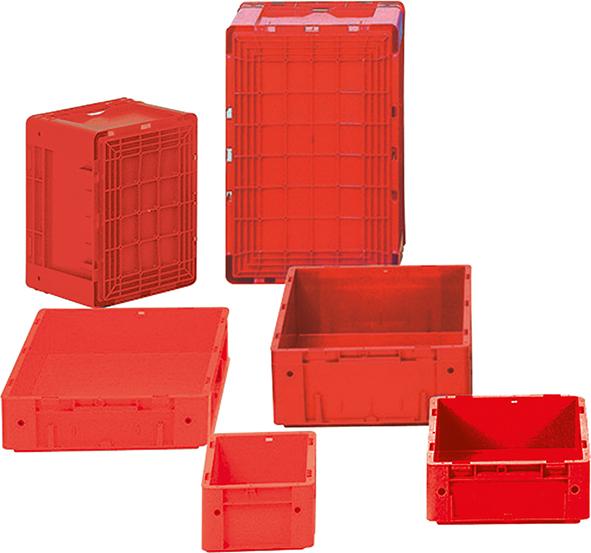 Transport-Stapelkasten B300xT200xH120 mm rot Auflast 600kg ohne Griffloch LA-KA-PE