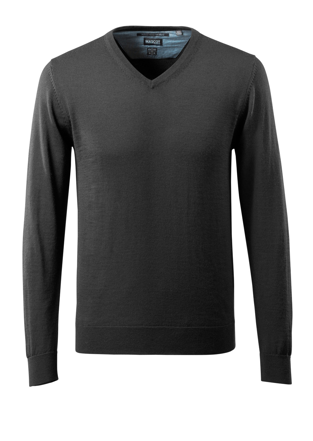 Strickpullover V-Ausschnitt, Merinowolle Strickpullover Größe 2XL, schwarz